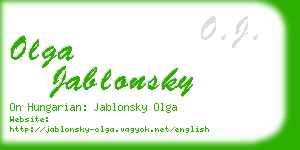 olga jablonsky business card